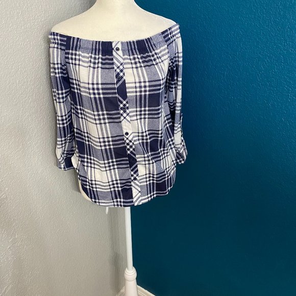 Polly & Esther Tops - POLLY+ESTHER Plaid Blouse‎
